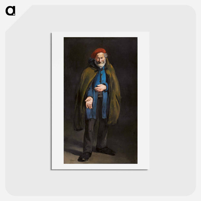 アートポストカード-Beggar with a Duffle Coat (Philosopher) - エドゥアール マネ Postcard.