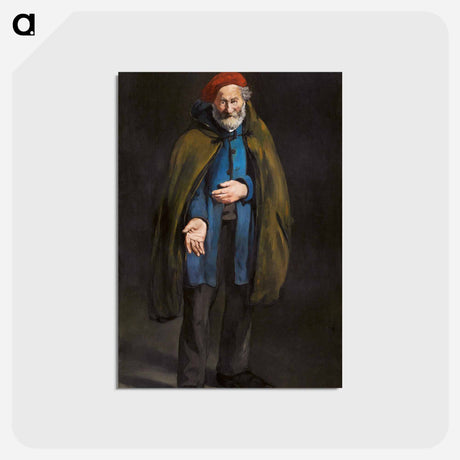 アートポストカード-Beggar with a Duffle Coat (Philosopher) - エドゥアール マネ Postcard.