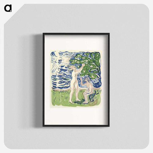 Girls Picking Apples - エドヴァルド ムンク Poster.