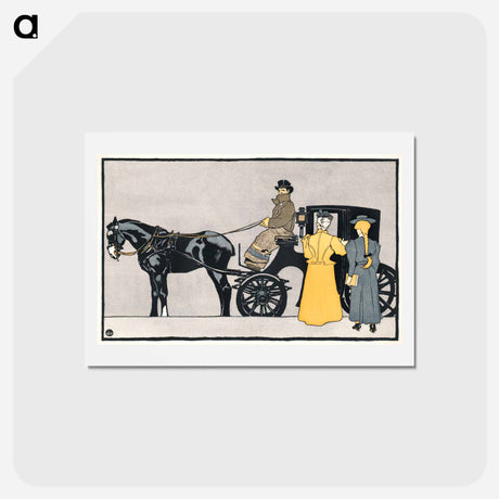 アートポストカード-Horse carriage - エドワード ペンフィールド Postcard.