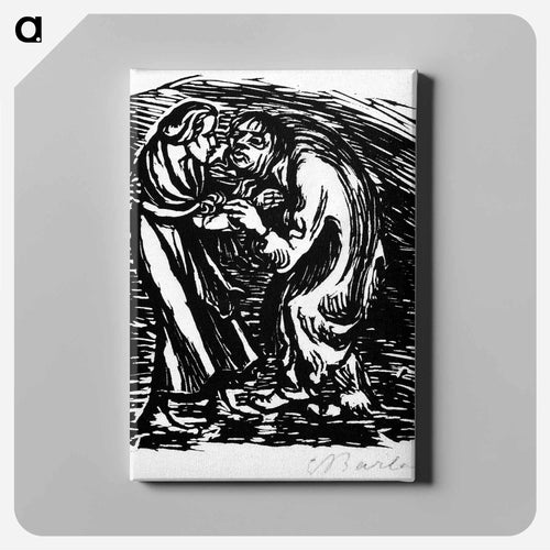 An honest man must go and beg-Kummer and Elise - Ernst Heinrich Barlach Canvas.