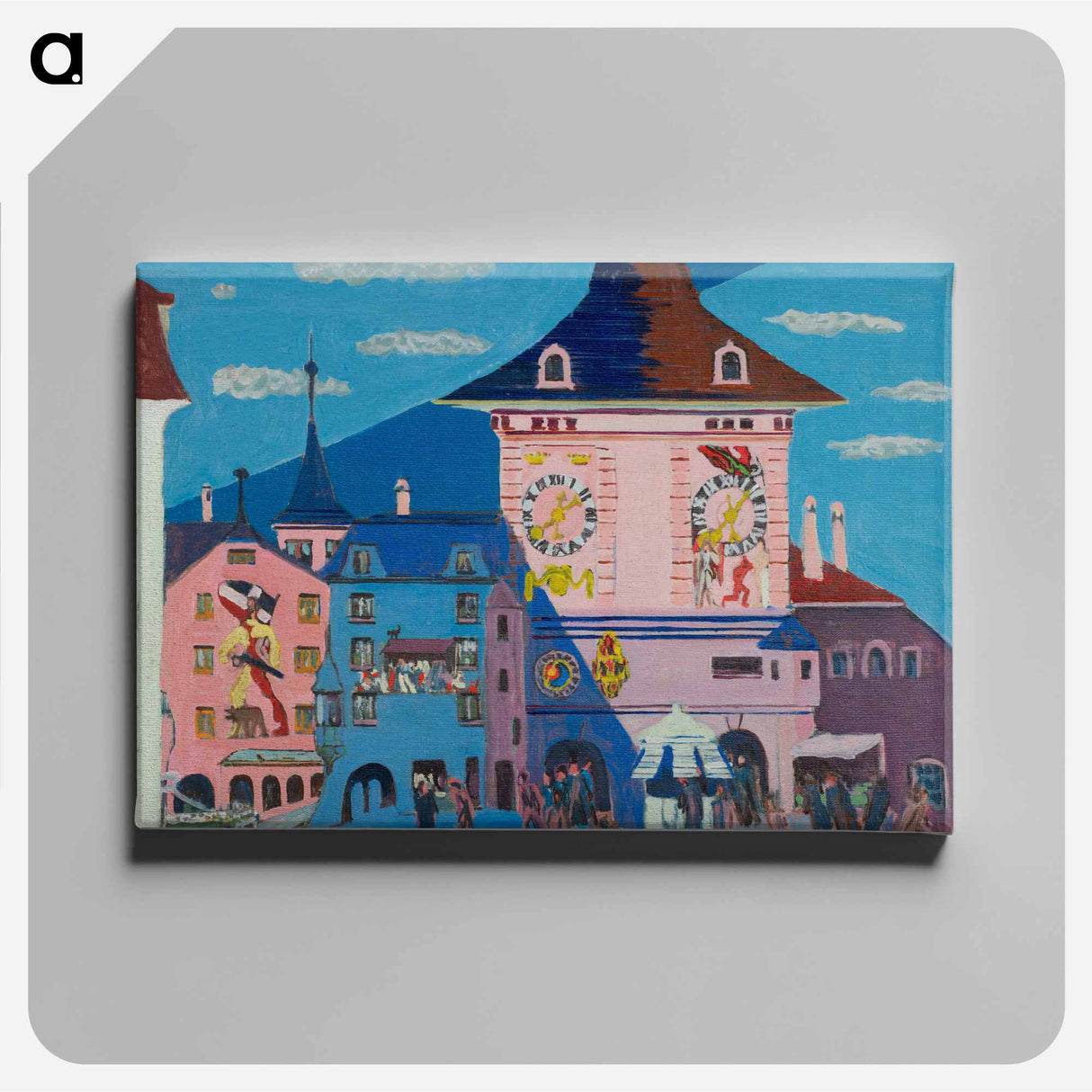 アートパネル-Bern with Belltower - エルンスト ルートヴィヒ キルヒナー Canvas.