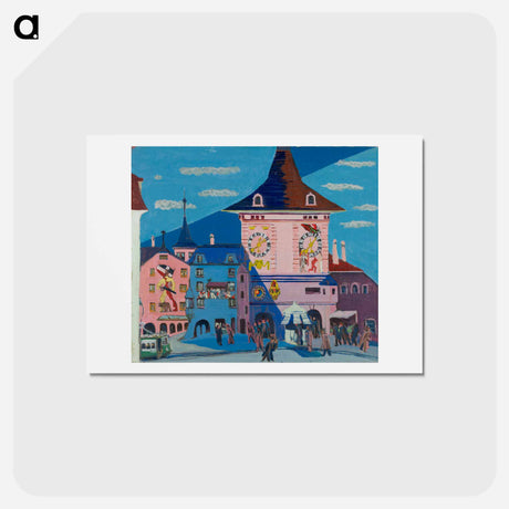 アートポストカード-Bern with Belltower - エルンスト ルートヴィヒ キルヒナー Postcard.