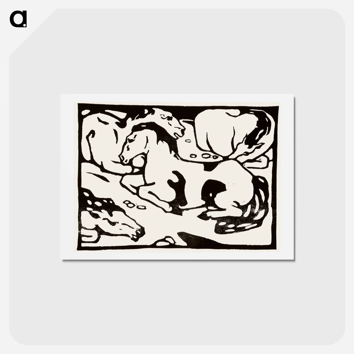 アートポストカード-Resting horses - フランツ マルク Postcard.