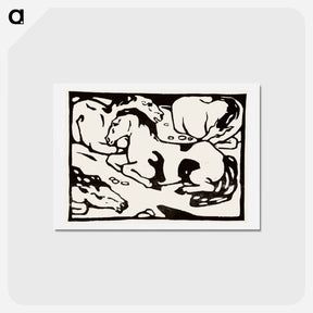 アートポストカード-Resting horses - フランツ マルク Postcard.