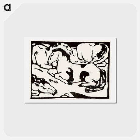 アートポストカード-Resting horses - フランツ マルク Postcard.