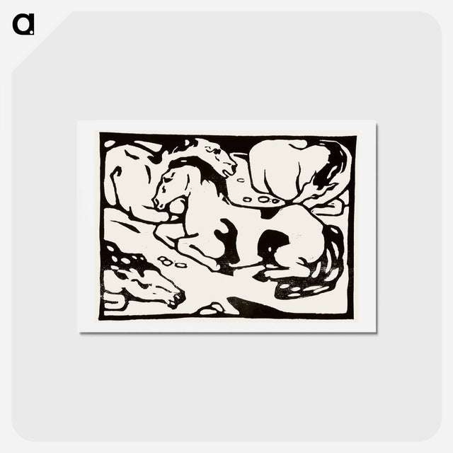 アートポストカード-Resting horses - フランツ マルク Postcard.
