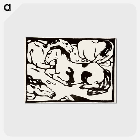 アートポストカード-Resting horses - フランツ マルク Postcard.