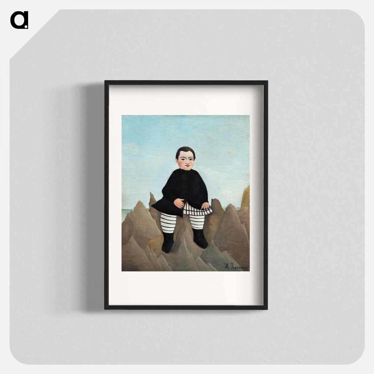 Boy on the Rocks - Henri Rousseau Poster.