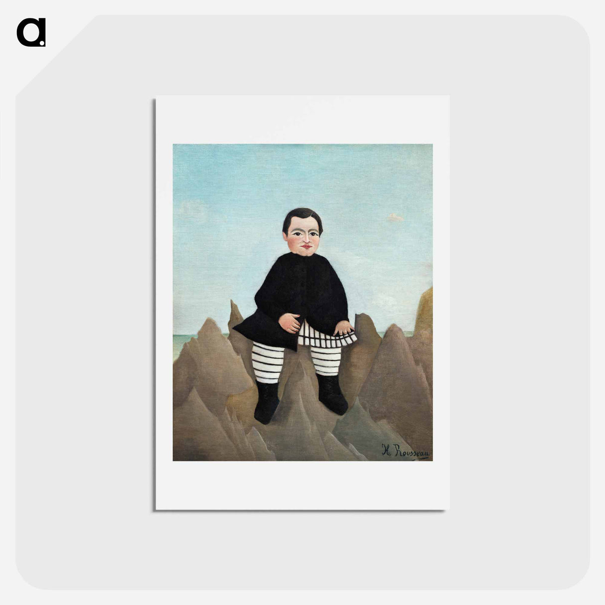 アートポストカード-Boy on the Rocks - アンリ ルソー Postcard.