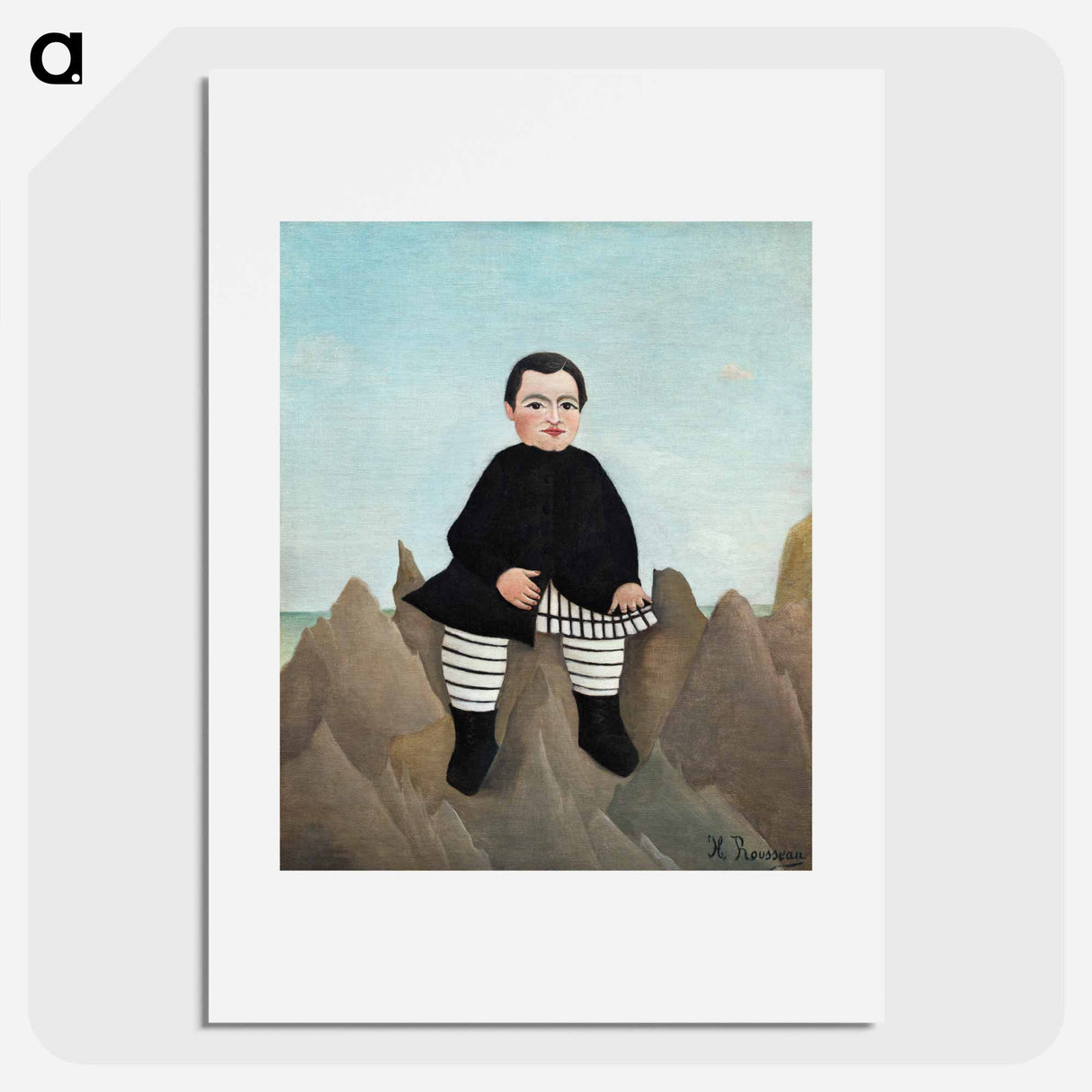 Boy on the Rocks - Henri Rousseau Poster.