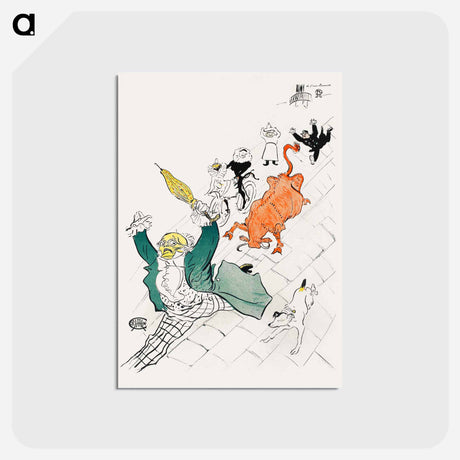 アートポストカード-La vache enragée - アンリ ド トゥールーズ ロートレック Postcard.