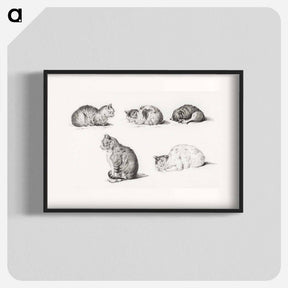 アートポスター-Five studies of Cats - ジャン ベルナール Poster.