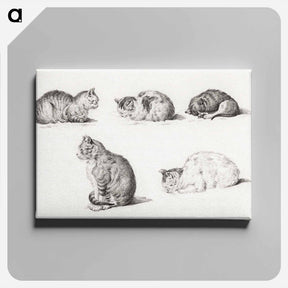 アートパネル-Five studies of Cats - ジャン ベルナール Canvas.