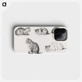 Five studies of Cats - Jean Bernard Phone Case.