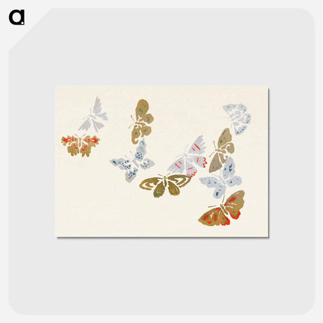 アートポストカード-Japanese butterfly - 神坂 雪佳 Postcard.