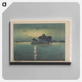 アートパネル-Matsushima in the Moonlight (Tsuki no Matsushima), woodblock print - 川瀬 巴水 Canvas.