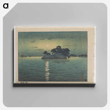 Matsushima in the Moonlight (Tsuki no Matsushima), woodblock print - 川瀬 巴水 Canvas.