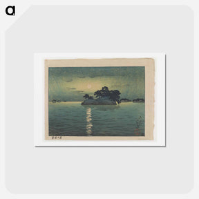 アートポストカード-Matsushima in the Moonlight (Tsuki no Matsushima), woodblock print - 川瀬 巴水 Postcard.