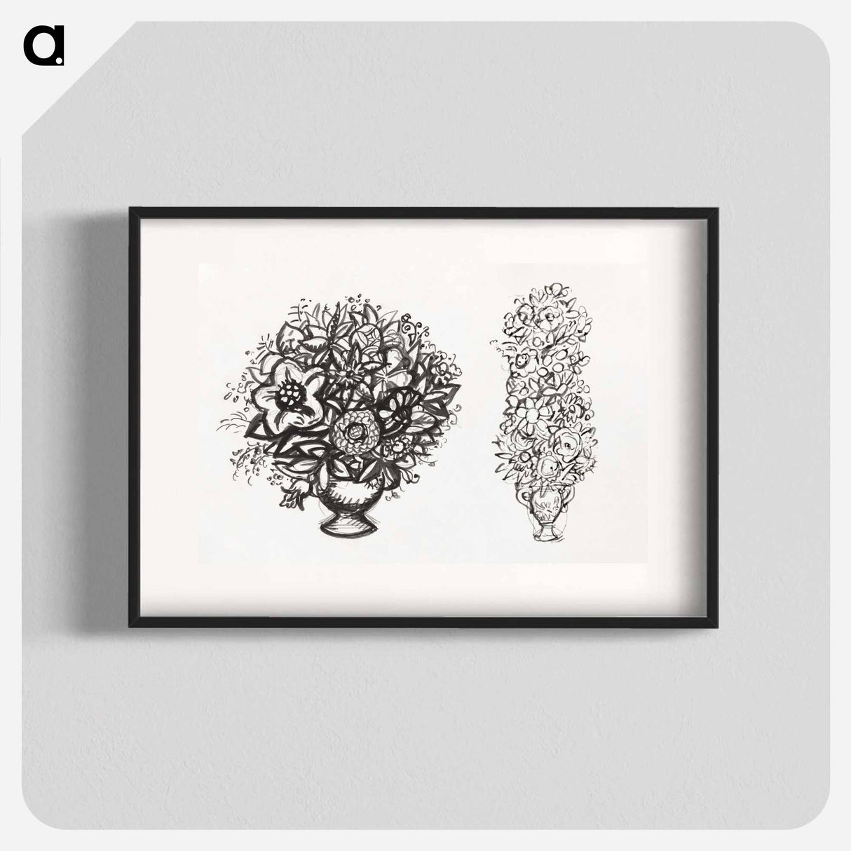 Two studies of a vases of flowers - Leo Gerstel Poster.
