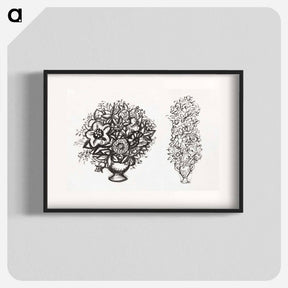 アートポスター-Two studies of a vases of flowers - レオ ヘステル Poster.