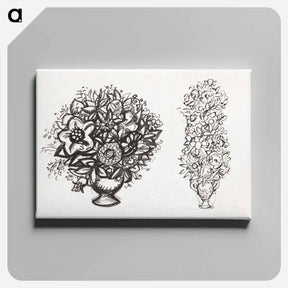 アートパネル-Two studies of a vases of flowers - レオ ヘステル Canvas.