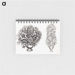 アートメモ帳-Two studies of a vases of flowers - レオ ヘステル Memo.