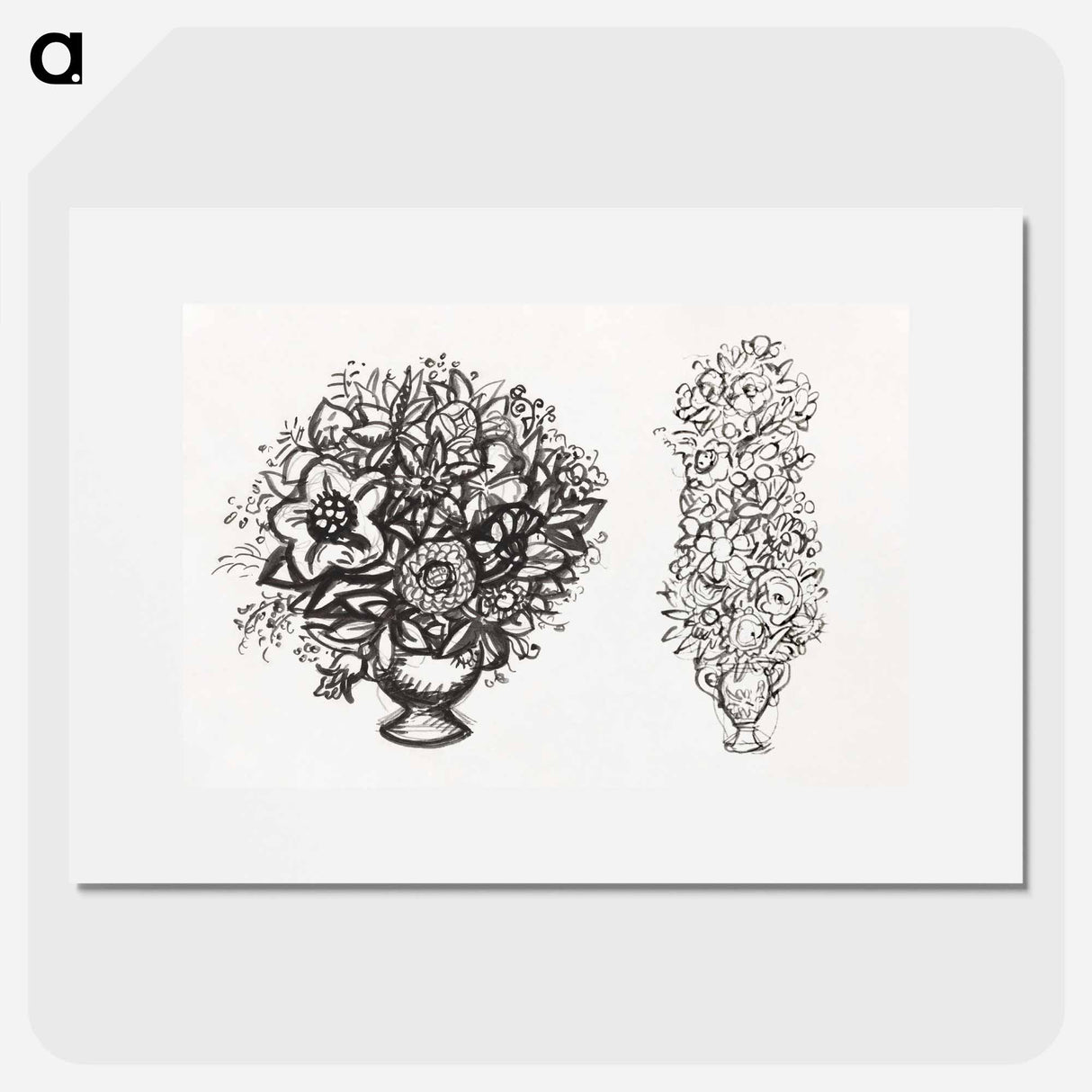 Two studies of a vases of flowers - Leo Gerstel Poster.