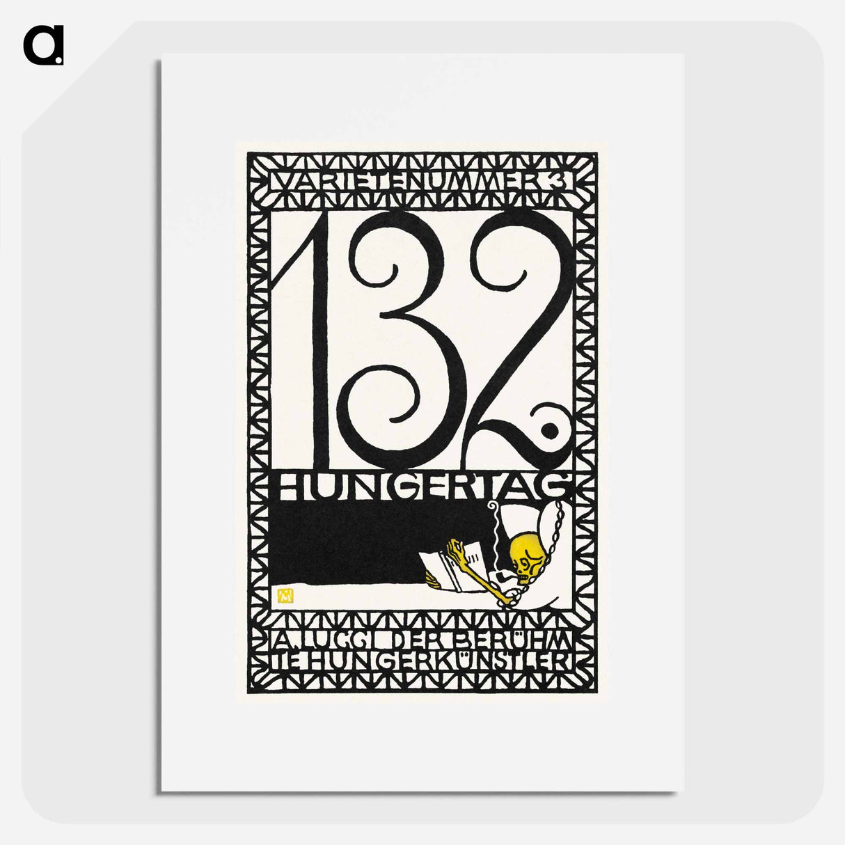 Variety Act 3: 132nd Day of Fasting, A. Lucci the Famous Hunger Artist - Moritz Jung Poster.