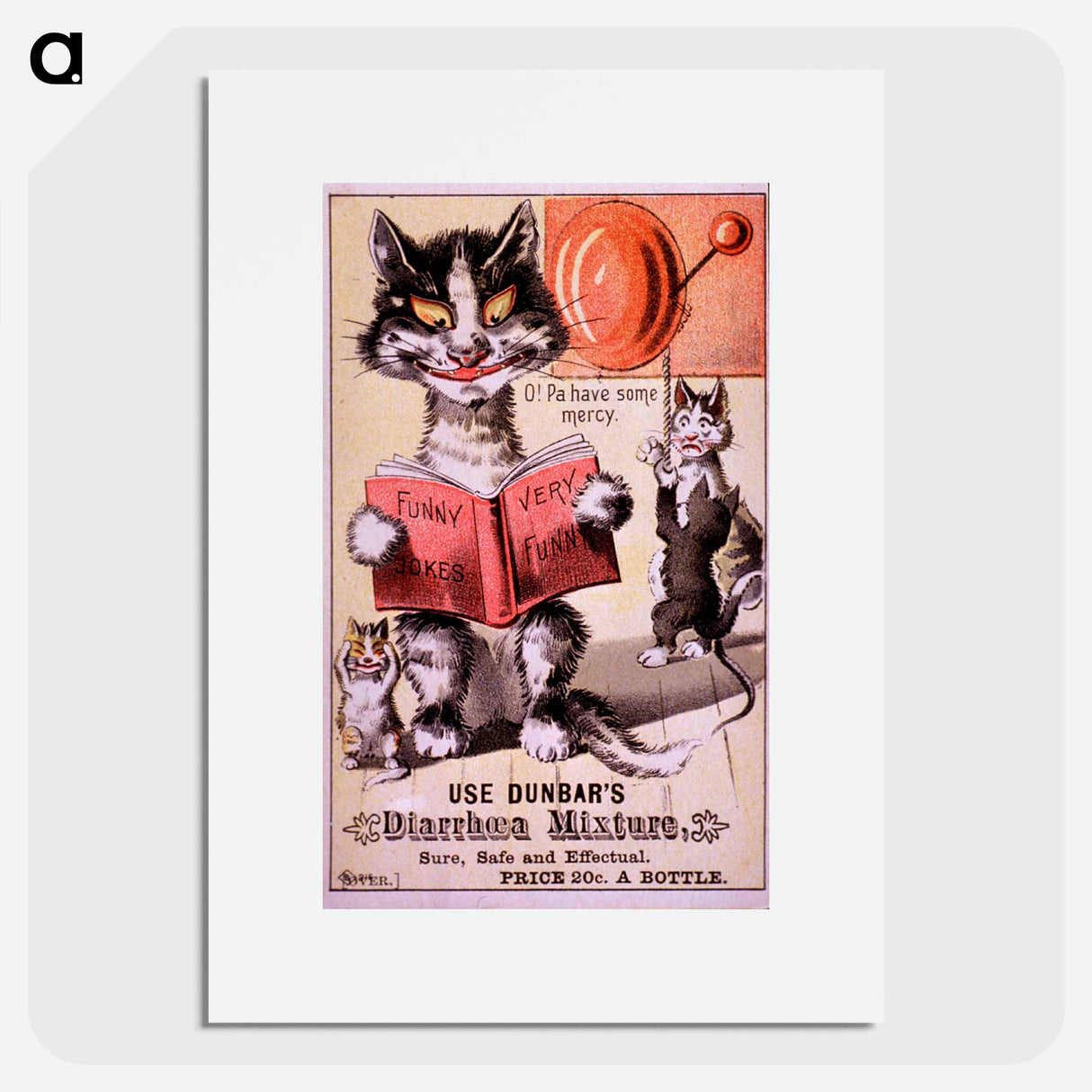 アートポスター-Feline Antics with Dunbar's Diarrhoea Mixture
 - 国立医学図書館 Poster.