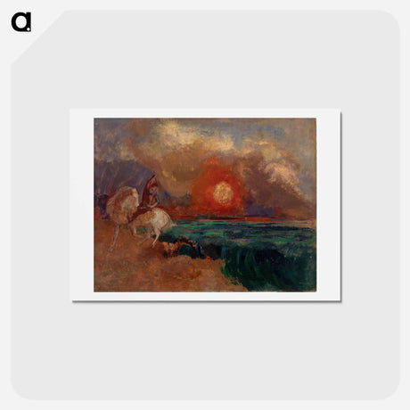 アートポストカード-Saint George and the Dragon - オディロン ルドン Postcard.