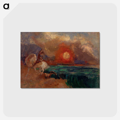 アートポストカード-Saint George and the Dragon - オディロン ルドン Postcard.