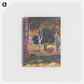 アートメモ帳-Landscape with a Pig and a Horse - ポール ゴーギャン Memo.