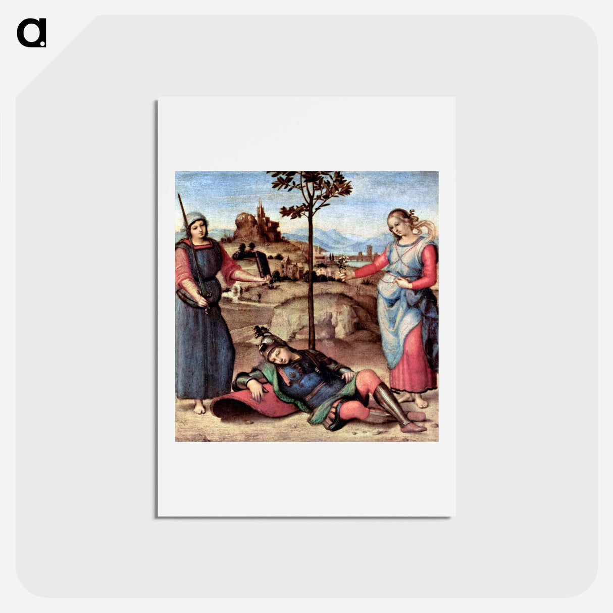 An Allegory (Vision of a Knight) - ラファエロ サンティ Postcard.