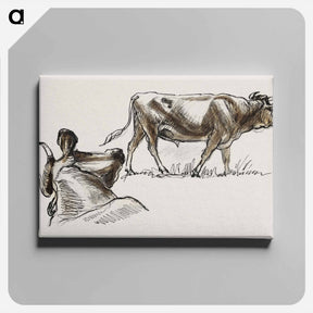 アートパネル-Sketches of Cattle, Irvington - サミュエル コールマン Canvas.