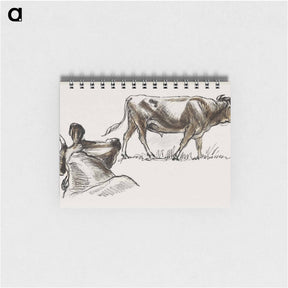 アートメモ帳-Sketches of Cattle, Irvington - サミュエル コールマン Memo.