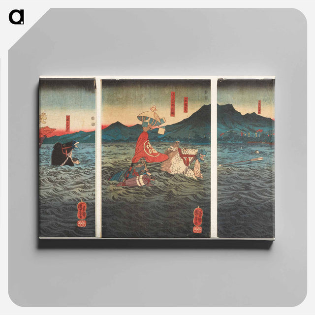アートパネル-The Battle at Uji River - 歌川 国芳 Canvas.