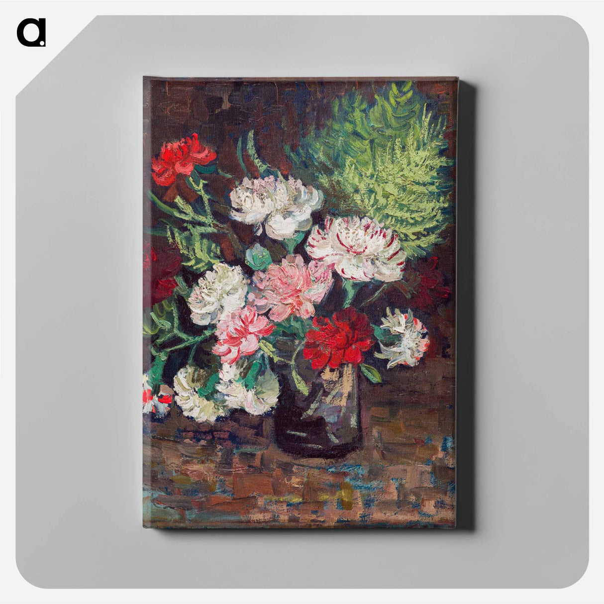 Vase with Carnations - フィンセント ファン ゴッホ Canvas.