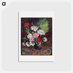 アートポストカード-Vase with Carnations - フィンセント ファン ゴッホ Postcard.