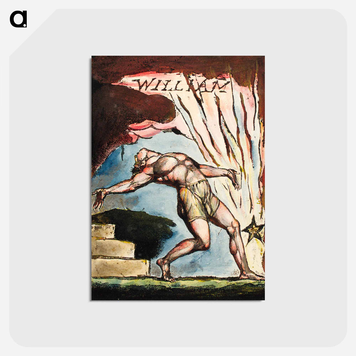 アートポストカード-William illustration from Milton: a Poem, To Justify the Ways of God to Men by William Blake - ウィリアム ブレイク Postcard.