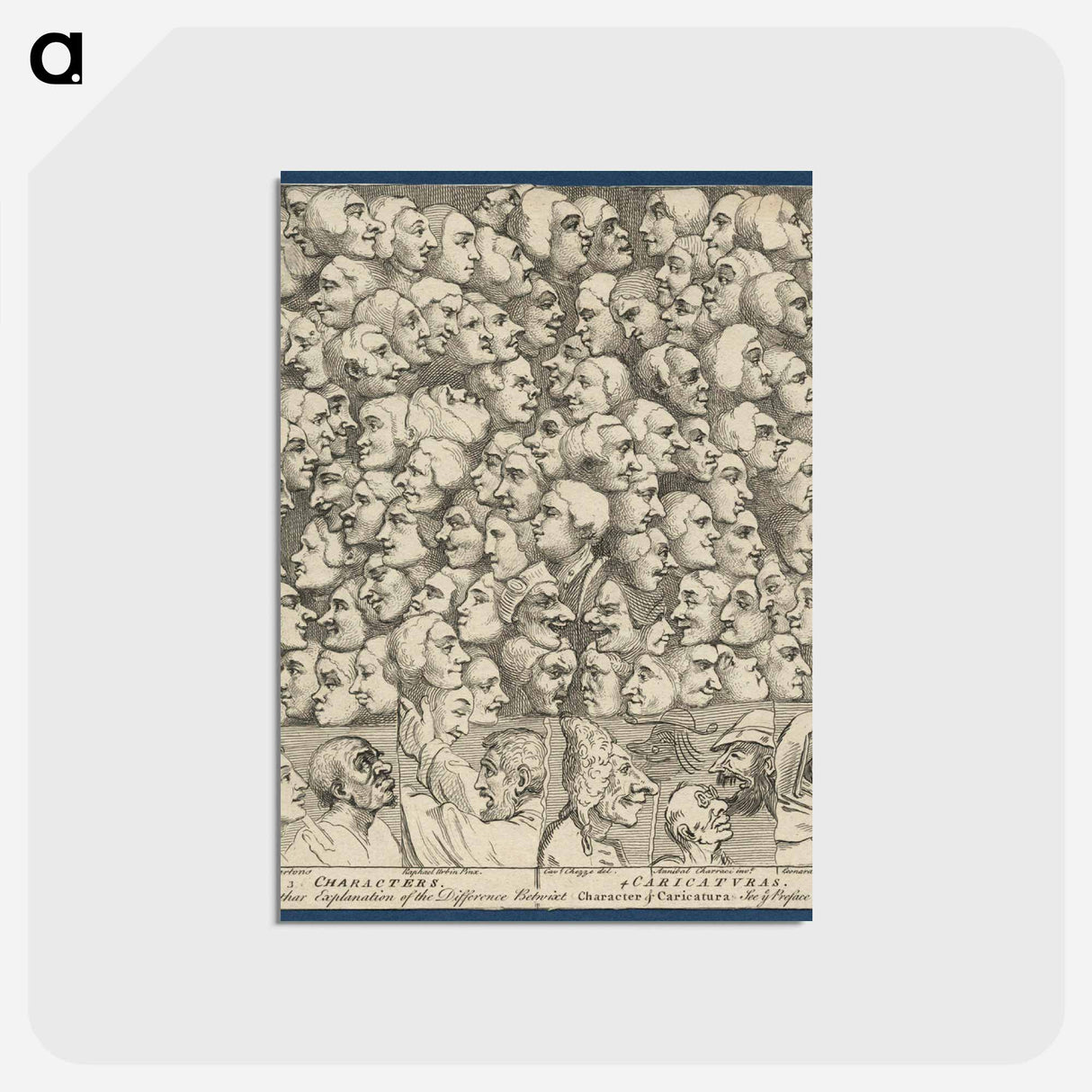 アートポストカード-Characters and Caricaturas - ウィリアム ホガース Postcard.