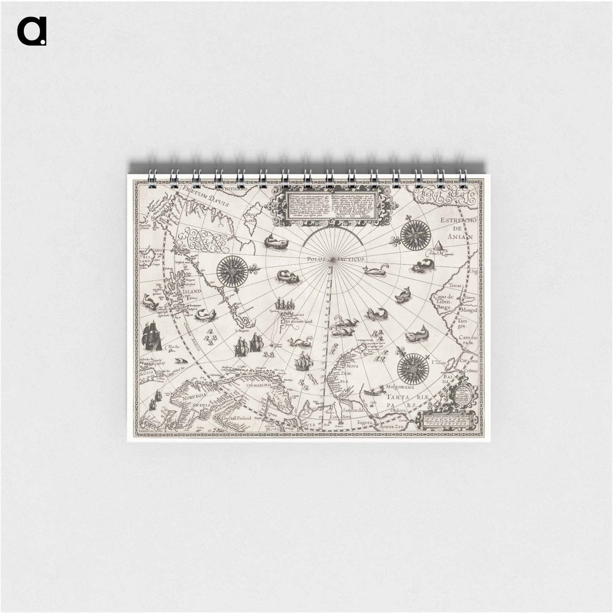 Kaart van het Noordpoolgebied - アンティーク地図 Memo.