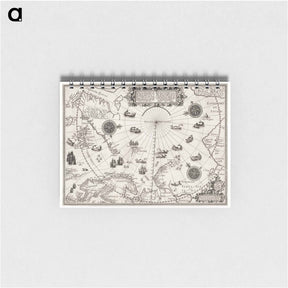 アートメモ帳-Kaart van het Noordpoolgebied - アンティーク地図 Memo.