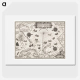Kaart van het Noordpoolgebied - アンティーク地図 Poster.