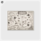 アートポストカード-Kaart van het Noordpoolgebied - アンティーク地図 Postcard.