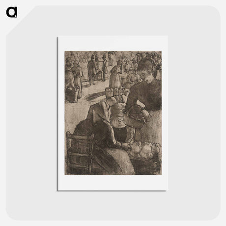 アートポストカード-Marché aux Legumes à Pointoise - カミーユ ピサロ Postcard.