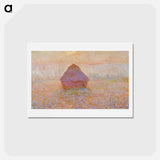 アートポストカード-Grainstack, Sun in the Mist - クロード モネ Postcard.