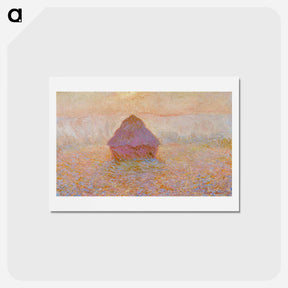 アートポストカード-Grainstack, Sun in the Mist - クロード モネ Postcard.