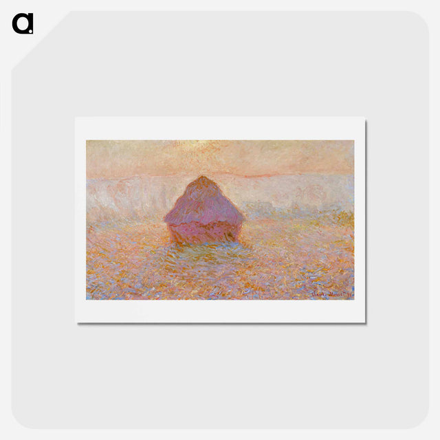アートポストカード-Grainstack, Sun in the Mist - クロード モネ Postcard.