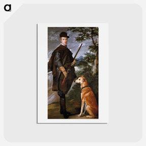 アートポストカード-Portrait of Cardinal Infante Ferdinand of Austria with Gun and Dog - ディエゴ ベラスケス Postcard.